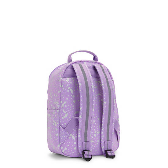 Kipling Seoul Small Printed Tablet Rugzak Paars | België 1602IL